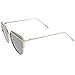 zeroUV Oversize Metal Frame Thin Temple Color Mirror Flat Lens Aviator Sunglasses 62mm (Gold/Silver Mirror)