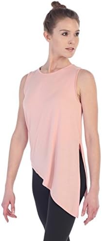 American Fitness Couture Womens Asymmetric Side-Tie Yoga Tank, Blush Med