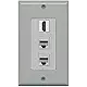 RiteAV - 1 HDMI and 2 Cat5e Ethernet Port Female Decorative Wall Plate - White