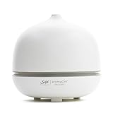 Saje Aroma Om Deluxe Essential Oil Diffuser, Ultrasonic Aromatherapy Diffuser, Ceramic (11-22 Hr Run Time) (White)