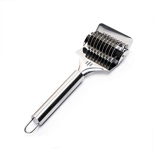 Noodle Lattice Roller, OFFTESTY Stainless Steel Dough Cutter High Grade Noodles Cut Knife Kitchen Cooking Tool