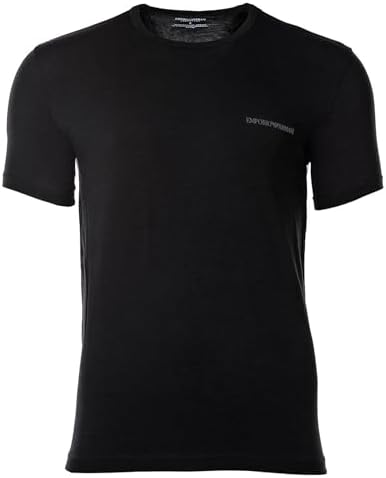 Herren T-Shirt aus Reiner Baumwolle, Rundhalsausschnitt, Schwarz, Größe M