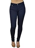 LnLClothing Junior's Low Rise Skinny Solid Color Pants, Navy Blue, 9