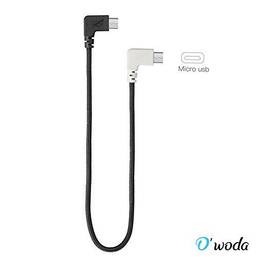 O'woda Micro USB to Mciro USB OTG Cable 11.4inch Nylon Braided Data Cord Video Transfer Connector for DJI Mavic Pro / Mavic Pro Air / Spark to Android Mciro USB Phone / Tablet (Micro USB - Black)