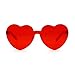 ADE WU Cute Heart Sunglasses for Women Men Trendy Fun Colorful Rave Party Sun Glasses (Red)