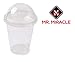 Mr Miracle Clear Plastic Disposable 12 Ounce Cups with Dome Lids for Iced Coffee Bubble Boba Tea. Pack of 100