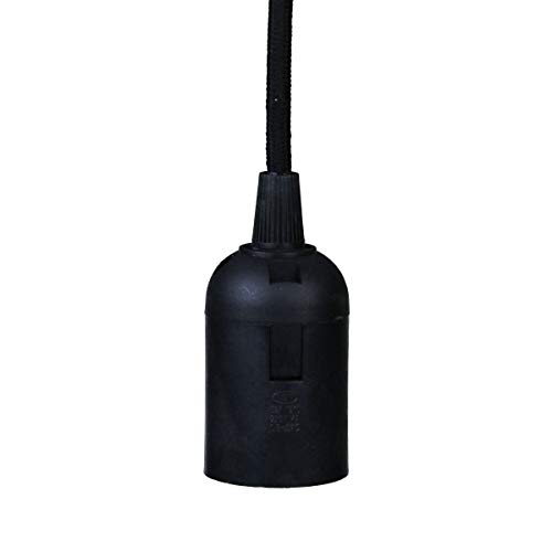 Ceiling Pendant Light Lantern Fixture Kit Retro Hanging Lamp Fixing Nut 60-inch Cord Edison E27 Bulb Socket Holder (Black)