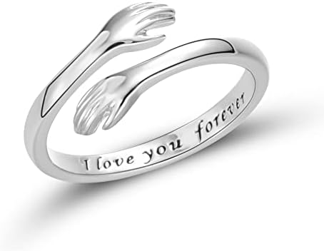 Amazon.com: RINHOO FRIENDSHIP Hug Rings for Women Silver Hugging