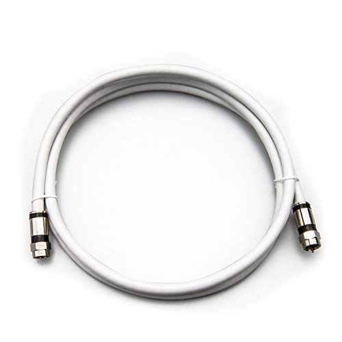 GTOTd Coaxial Cable (4 Feet) with RG6 Coax Cable Connector (and F-Type Cable Extension Adapter) White Coax Satellite TV 75 Ohm Cable