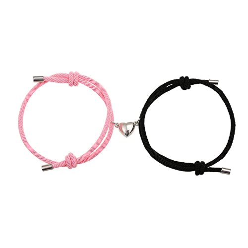 YUQCUZEU 2pcs Heart Shaped Magnetic Couple Bracelets Mutual