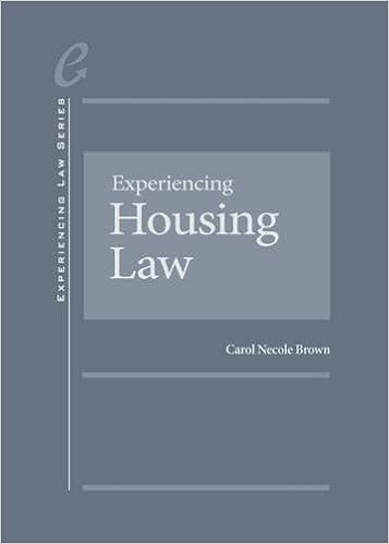 Amazon Com Experiencing Housing Law Experiencing Law Series 9780314290021 Brown Carol Books