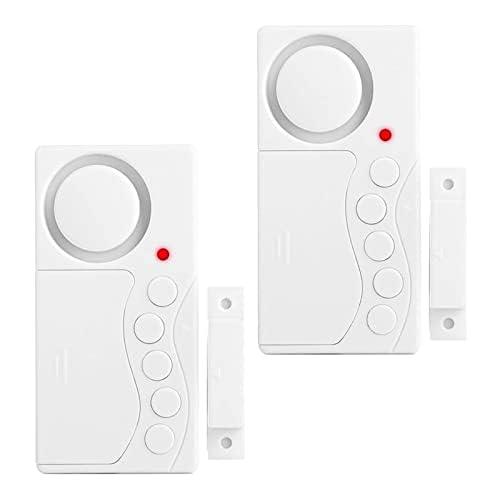 2Pcs Freezer Door Alarm Fridge Alarm, 3/15/30/60 Seconds Adjustable Delay Wireless Fridge Alarm, 4-In-1 Door Sensor Chime Door Open Alarm Loud 108dB