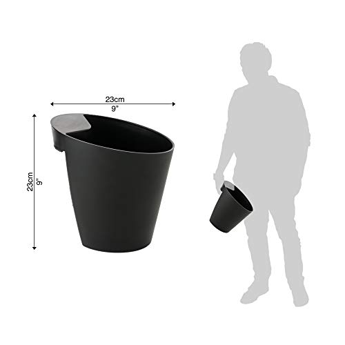 Space saver Ice Bucket, Patented mechanism, Designed in France, Adjustable for table top thickness up to 2 inches, Matte Black, Simple Design, Space saving mechanism, Passed 11 Lbs Safety Test - Thumbnail 5