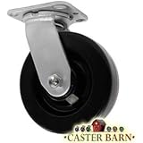 CasterHQ 4" X 2" INCH SWIVEL CASTER - PHENOLIC WHEEL - 800 LBS CAPACITY - 4 inch x 2 inch - Heavy Duty - Industrial / Commercial - Roller bearing - 4" x 4-1/2" TOP PLATE