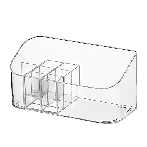 M MUNCASO Makeup Organiser,Cosmetics Organiser Skincare Storage Organiser MakeupTray Bathroom Cabinet with 9 Compartments 2 Removable Dividers (20 x 10 x 8.6CM)