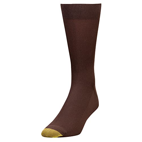 Gold Toe Men's Metropolitan Dress Socks, 3Pairs, Brown, XLarge