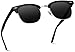 WearMe Pro - Classic Half Frame Polarized Semi-Rimless Rimmed Sunglasses (Black/Silver Rim/Black Lens, 51)