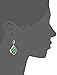 Amazon Collection Rhodium-Plated Sterling Silver Green Jade Drop Earrings
