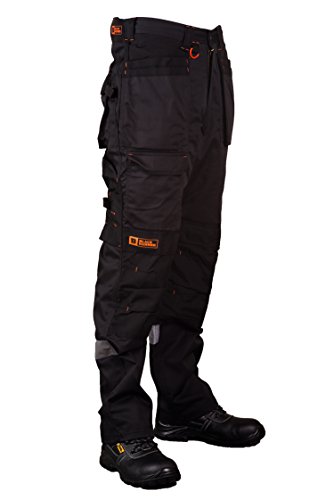 Black Hammer Mens Multi Pocket Cargo Heavy Duty Pro Work Pants Triple Stitched With Cordura reinforcing Stress Points and Knee Pad Pockets Phenomenal Adult Workwear Pants 34x34