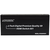 J-Tech Digital JTD3DSP0501 5-Port High Speed HDMI Switch with IR Wireless Remote and AC Power Adapter