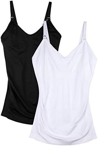 Womens Maternity Nursing Tank Cami for Breastfeeding with Adjustable Straps