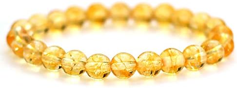 Citrine Bracelet, Natural 8mm Crystal Gemstone, Solar Plexus Chakra Healing (16.5cm)
