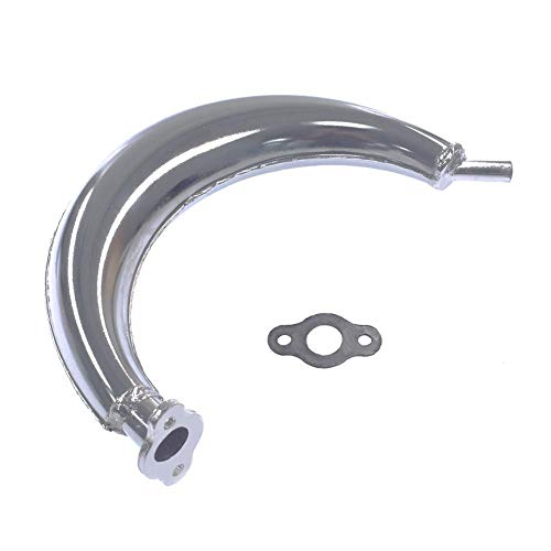 Niome Chrome Muffler Exhaust Pipe For 80cc 66cc 49cc Motorized Bicycle Engine Part Replacement - Thumbnail 7