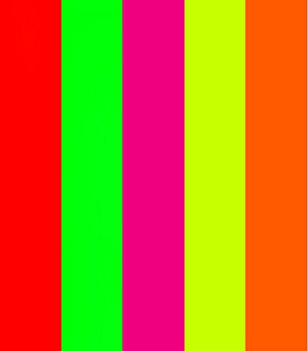 Fluorescent paper matt sticker, A4 sheet (8.27" x 11.69"), self-adhesive, blank and printable, multi-purpose, ideal for art & craft making, 5 colors (red, orange, pink, yellow, green), 5 sheets