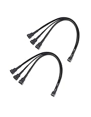 Cable Matters 2 Pack 4 Pin PWM 3 Computer Case Fan Splitter Cable – 12 Inches