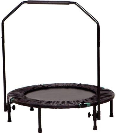Home Sport Trampoline with Handle for Kids and Adults,Jumping Gym Fitness Rebounder,Mini Round Folding Cardio Trainer with Handrail for Indoor
