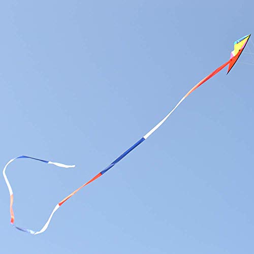 Kite Tail,Flat Ribbon Streamer Rainbow Multi Color (Red Blue White), 49 Feet