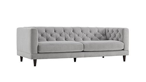 Zeno Light Grey Microfiber Stationary Sofa