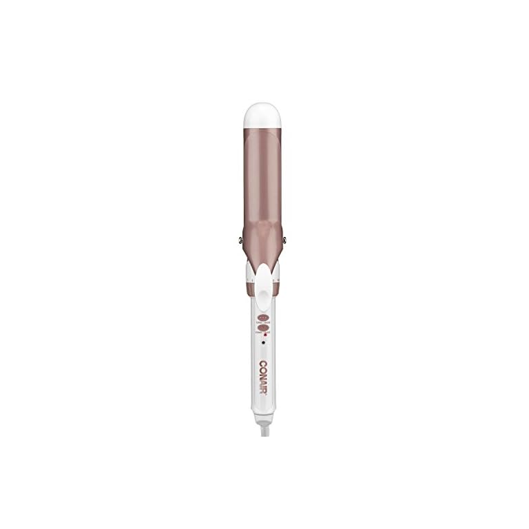 Conair Double Ceramic Curling Iron, 1.5 Inch Curling Iron, White/Rose Gold