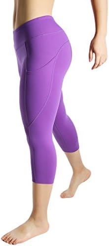 Womens Out Side Pocket Wod Capris Compression Pants Yoga Workout Leggings Full Sizes