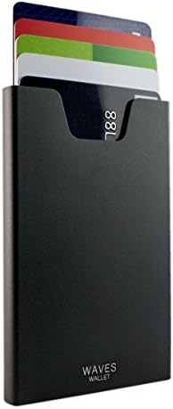 WAVES WALLET - Slim Aluminium Card Holder, RFID Blocking, Thin Minimalist Front Pocket Wallet Case