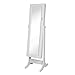 Best Choice Products Mirrored Jewelry Cabinet Armoire w/ Stand Rings, Necklaces, Bracelets - White