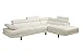 Poundex 2 Pieces Faux Leather Sectional Right Chaise Sofa, Assorted in White