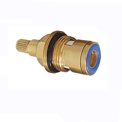 BE-TOOL Ceramic Disc Cartridge Valve 20 Gears Replacement Tap Valve Brass Tap Cartridge Replacement for Bathroom or Kitchen (K-Type Double Thread)