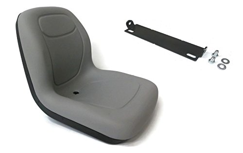 New Grey HIGH BACK SEAT w/ Pivot Rod Bracket for John Deere 856 955 2210 by The ROP Shop