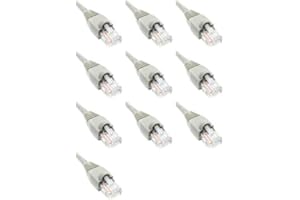 100 Feet Cat6 Slim Ethernet Network Patch Cables Gray RJ45 m/m (10 Pack)