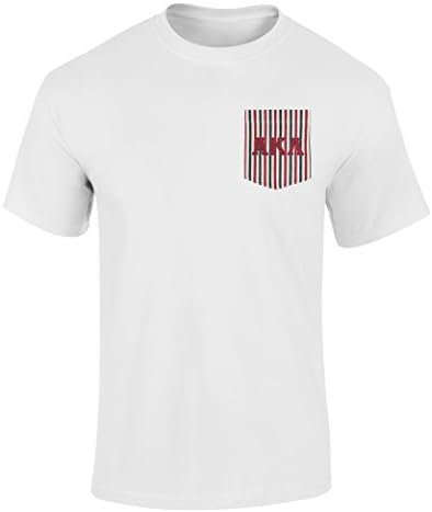 Alpha Kappa Lambda American Flag Theme Pocket T Shirt With Twill Letters By California Black Plate White XL