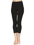 Reypo Womens Seamless Capri Leggings (Black)