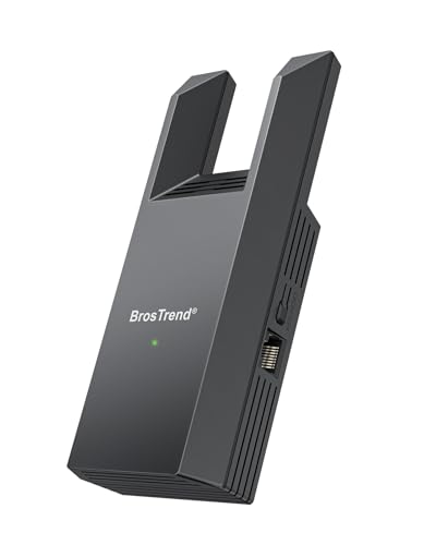 BrosTrend AC1200 WiFi to Ethernet Adapter with RJ45 Gigabit Port, Dual Band 5GHz & 2.4GHz Universal WiFi Bridge for PC, PlayStation, Xbox, Printer, Smart TV, Blu-Ray Player, DVR etc., WPS Easy Setup