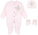 Lilax Baby Girl Jewels Crown Layette 3 Piece Gift Set 3-6 Months Pink Crown