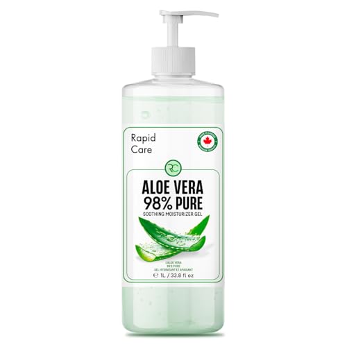 Aloe Vera Gel - 98% Pure - Made In Canada - Organic - 1 Liter - Pump Bottle