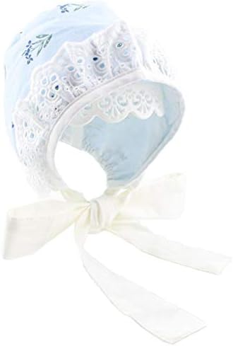 Baby Hat, Floral Print Adjustable Cap,Strap Lace Princess Girls Infant Children Soft Blend Cotton Photography Summer Outdoor Decoration