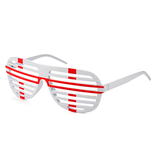 Komonee 3 x England Flag Shutter Shades Fun Novelty Plastic Party Retro Fancy Dress Costume Prop Rave Club Eyewear Disco Adults 80's Sunglasses