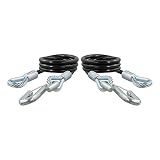 CURT 80176 44-Inch Nylon-Coated Trailer Safety Cables, 17/32-Inch Snap Hooks 7,500 lbs. Break Strength, 2-Pack