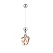 Pierced Owl 14GA Bioflex Stainless Steel Dangling Baby Feet Maternity Pregnancy Belly Button Ring (Rose Gold Tone)
