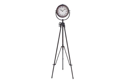 Deco 79 Metal Decorative Clock Tall Tripod Mantel Clock, Tabletop Clock 17